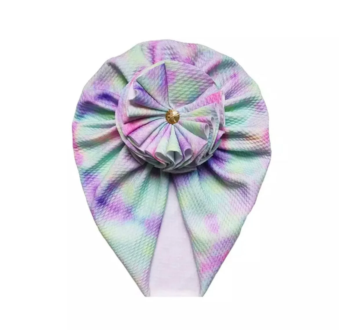Baby Stretchy Flower Turban - Pastel Marble