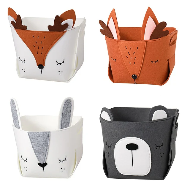 Woodland - Cute Woodland Storage Felt Box : Fox, Bunny, Bear , Deer