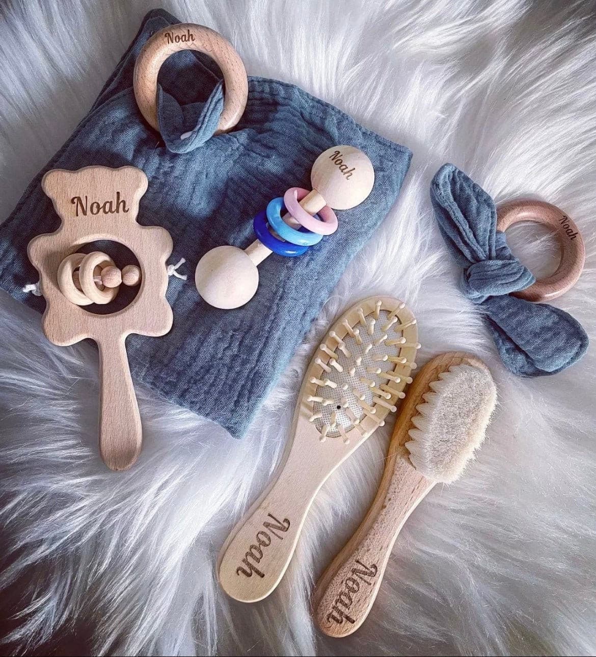 Newborn Baby Hamper | Personalised Baby gift | Personalised Newborn Girl Gift Set 6 pce | Personalised New Baby Gift Box, Baby Gift