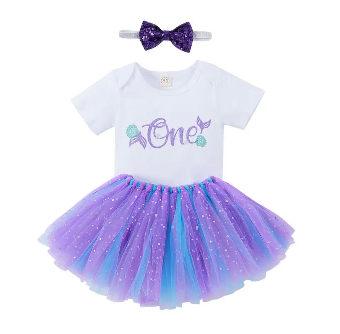 Mermaid First Birthday Tutu One Romper