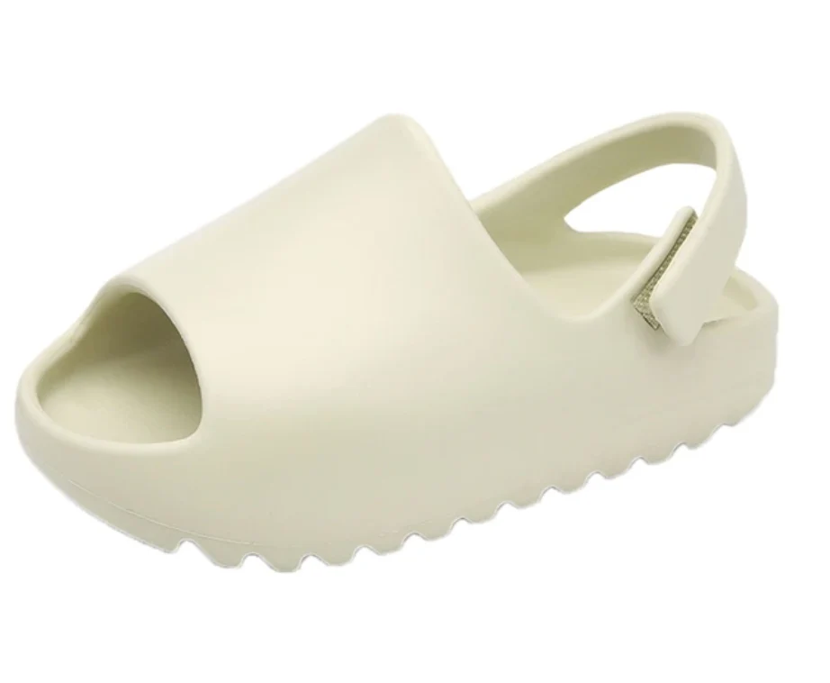 Yeezy Style Baby Slides - Soft Velcro Slip On's - Bone