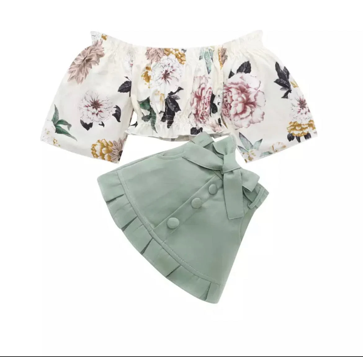 Cecilia - Floral Bell Sleeve Set