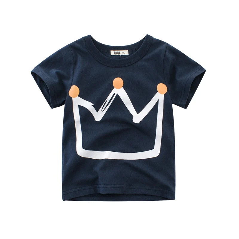 Homie Crown - Navy Blue Toddlers Boy T-shirt Cotton Short Sleeve