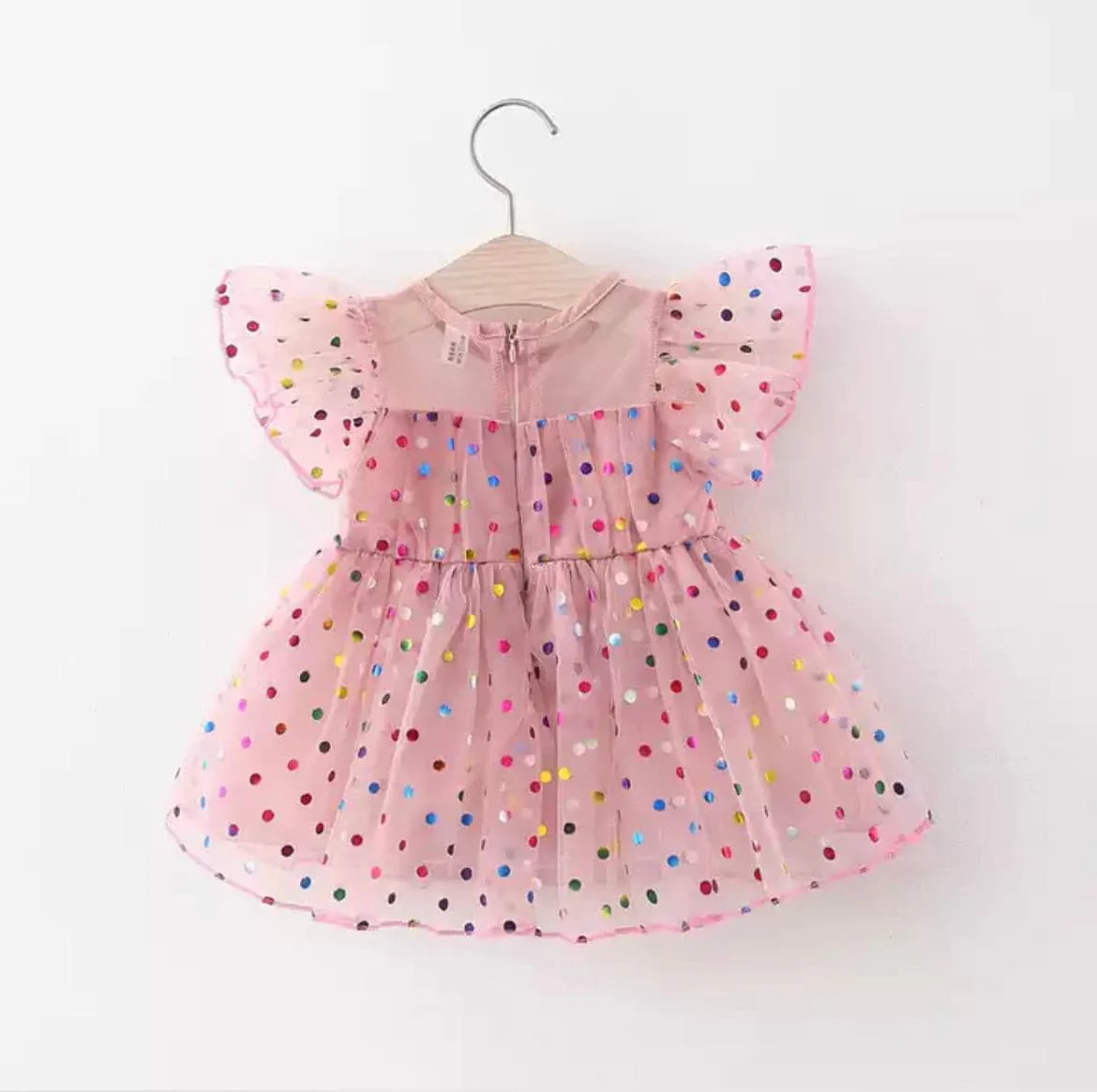Girls Confetti Dress - Dusty Pink