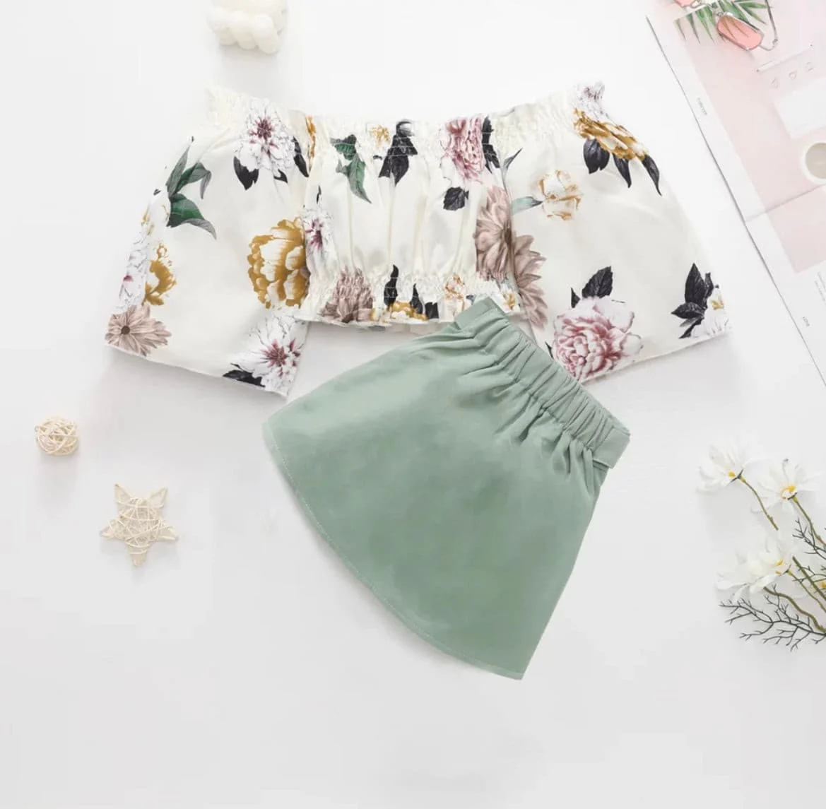 Cecilia - Floral Bell Sleeve Set