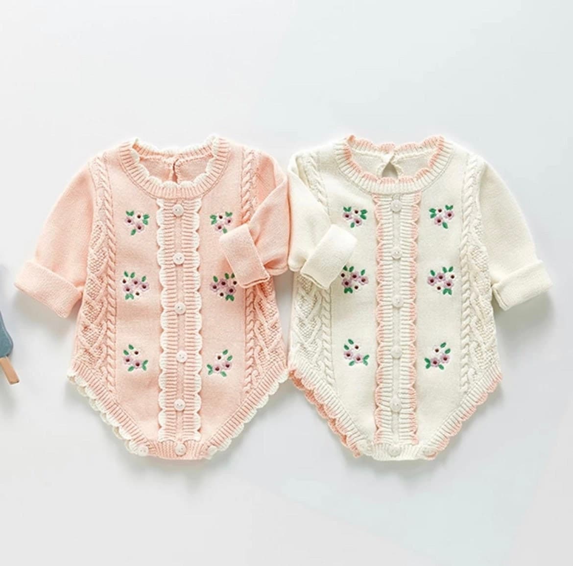 Emmaline Baby Girls Embroidered Cardigan Romper