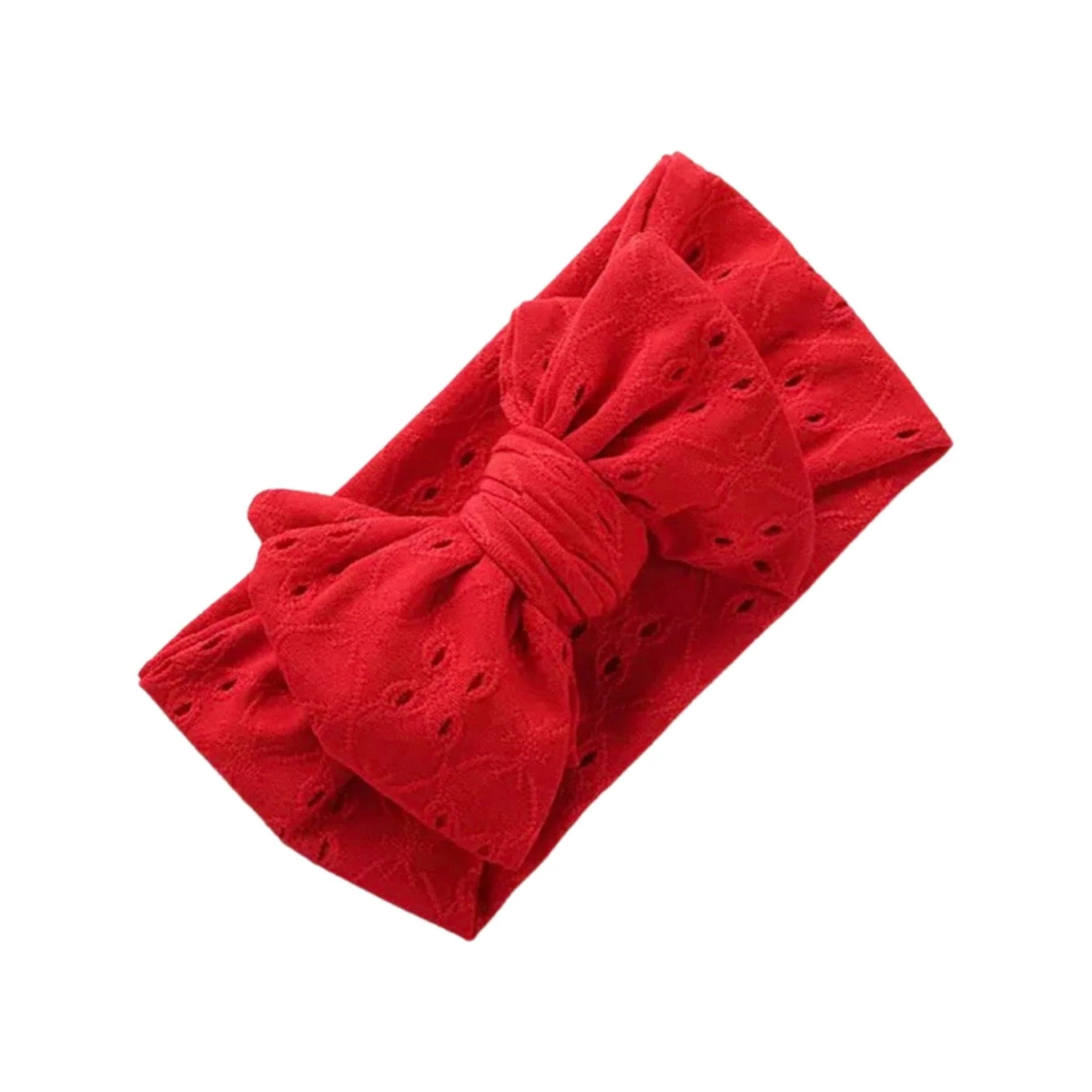Baby Top Knot Double Bow Headband �?Red