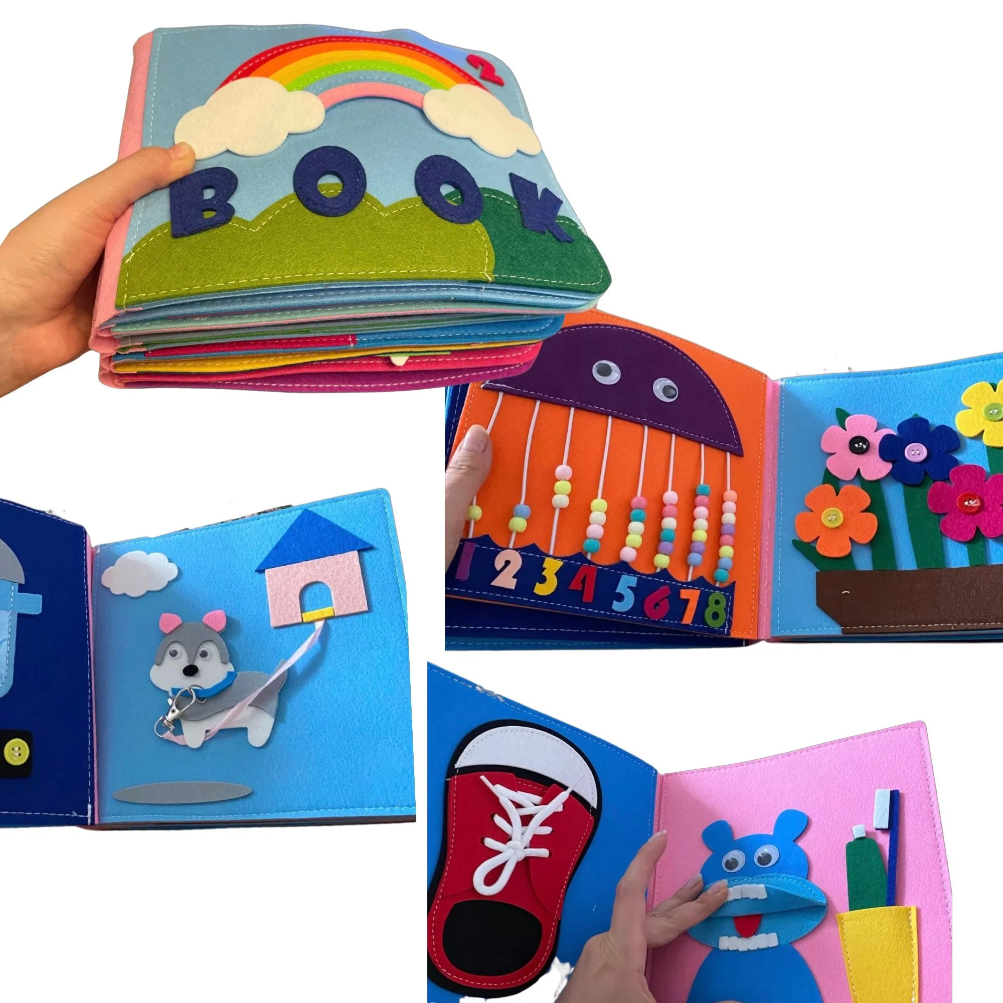 Montessori Busy Book- Baby Educational Busy Book Toy , Felt Quiet Book