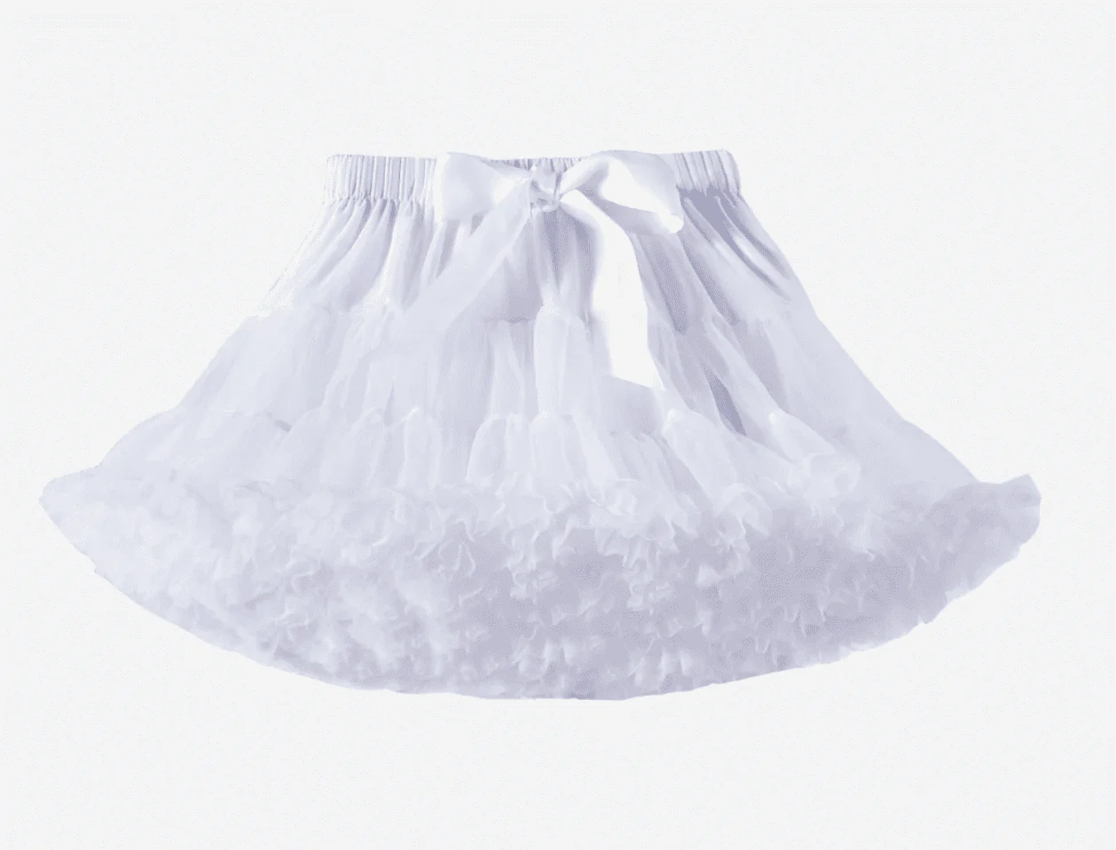 White Tutu Fluffy Layered Skirt - Girls Ballerina Pettiskirt