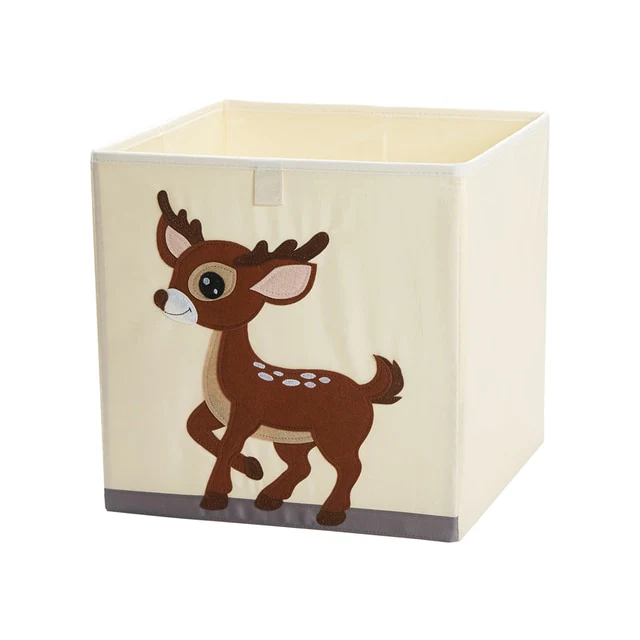 Liddy - Neutral Storage Toy Box for Kids - Folding Animal Toy Storage Cube