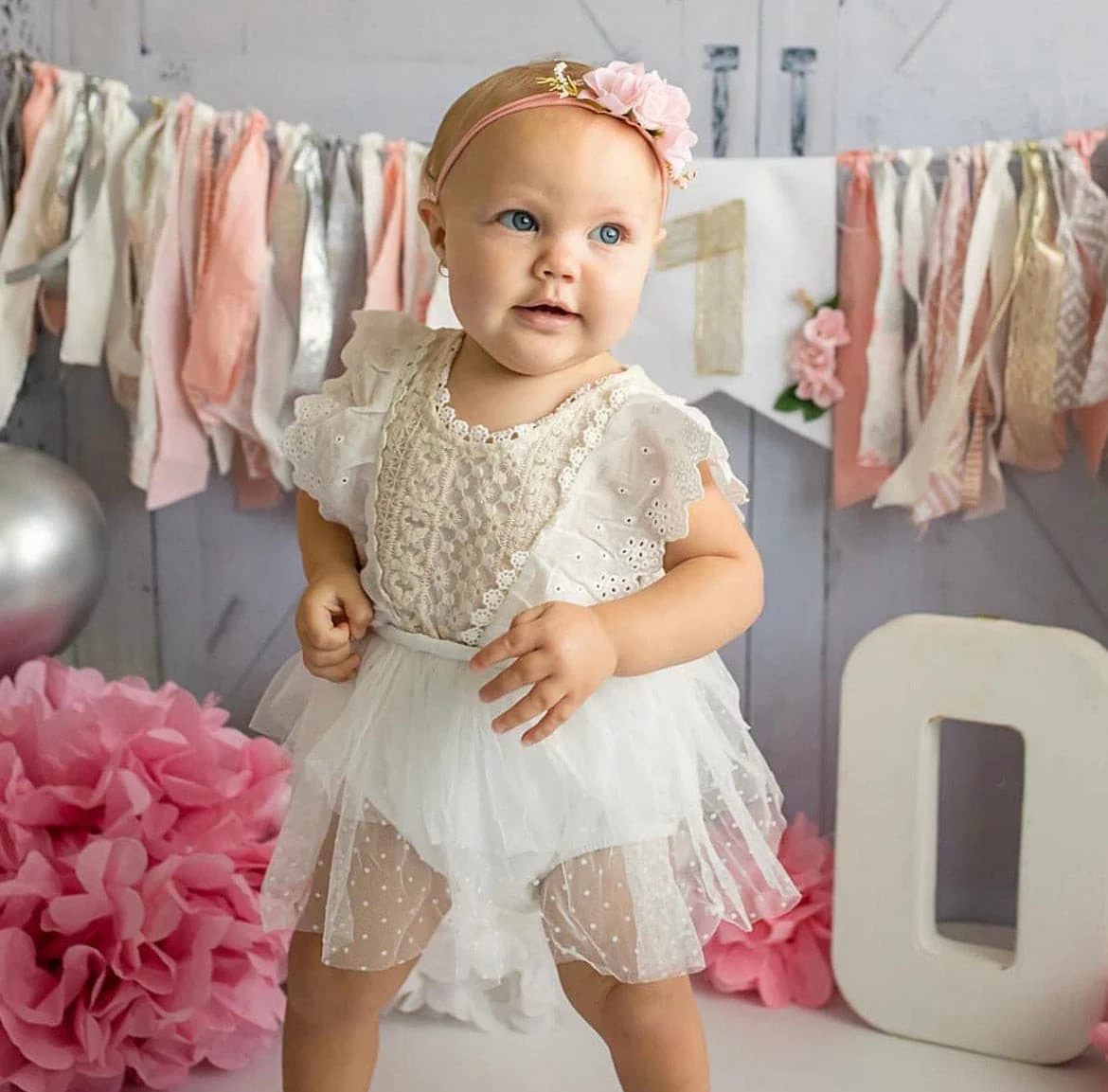 Tallulah - White Embroidered Lace Romper