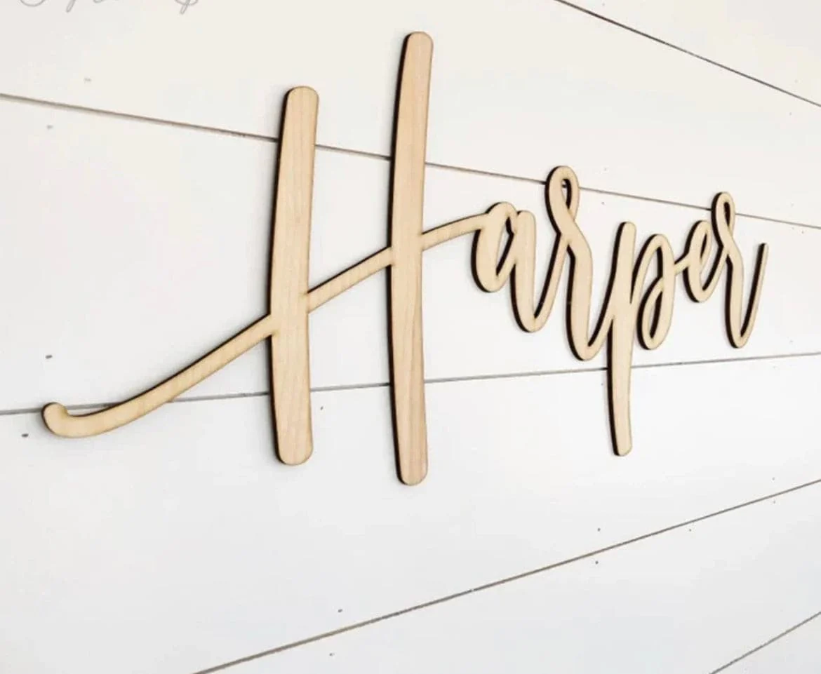 Wooden Name Sign - Coloured Personalised Nursery Decor