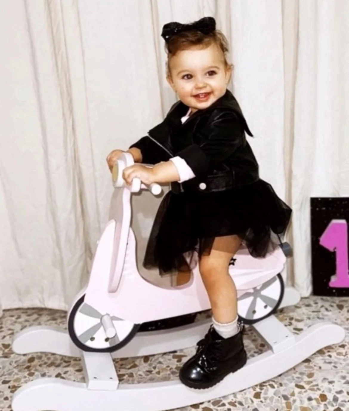 Black Rocker Tutu Dress with Leather Jacket in size 9 months to 5 years