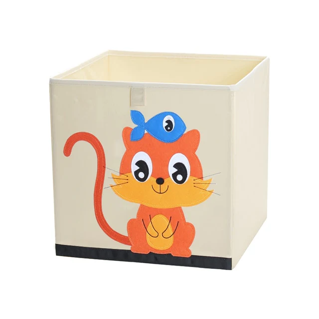 Liddy - Neutral Storage Toy Box for Kids - Folding Animal Toy Storage Cube