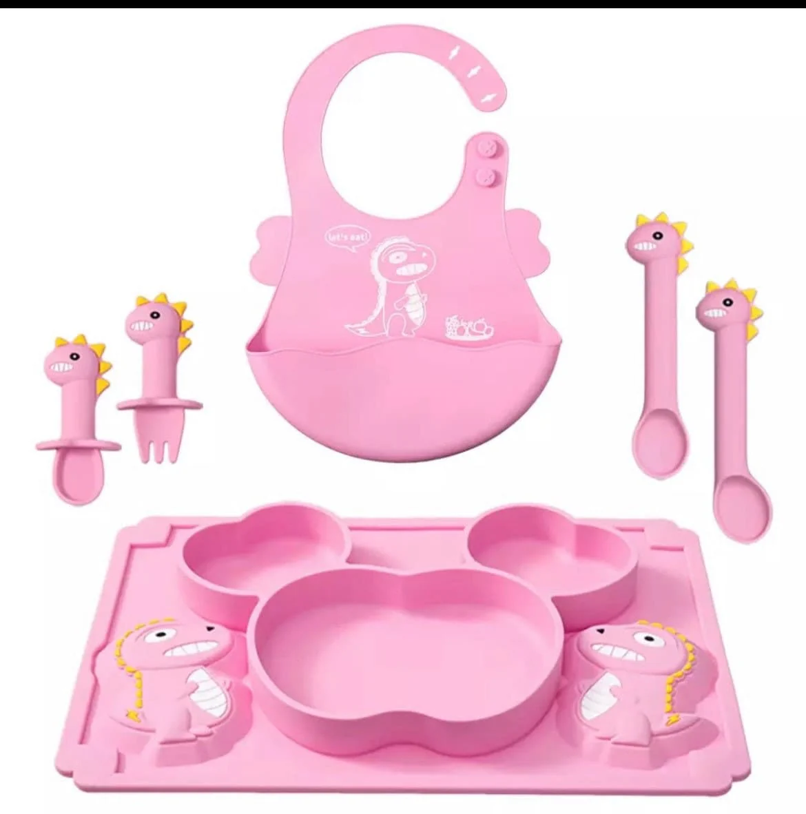 Silicone Feeding, Baby Silicone Feeding Set, Baby Bowl/Spoon and Fork Set/ Toddler Feeding Set/ BPA Free, Eco Friendly, Baby weaning cutlery