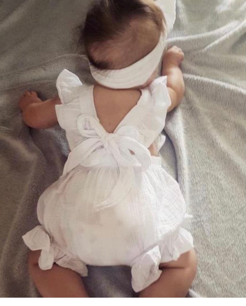 Lilly- Cotton Muslin Romper , Lilac