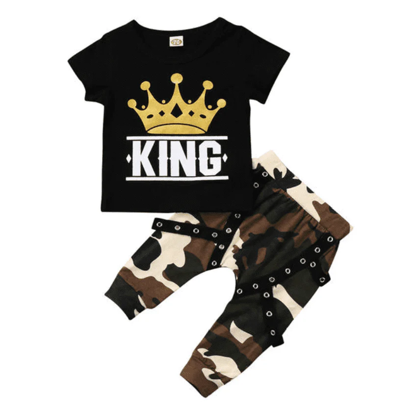 King Tee & Camo Pants Set