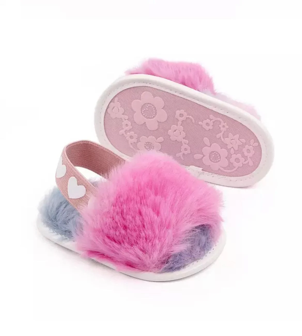 Baby Fur Slides - Pink Candy