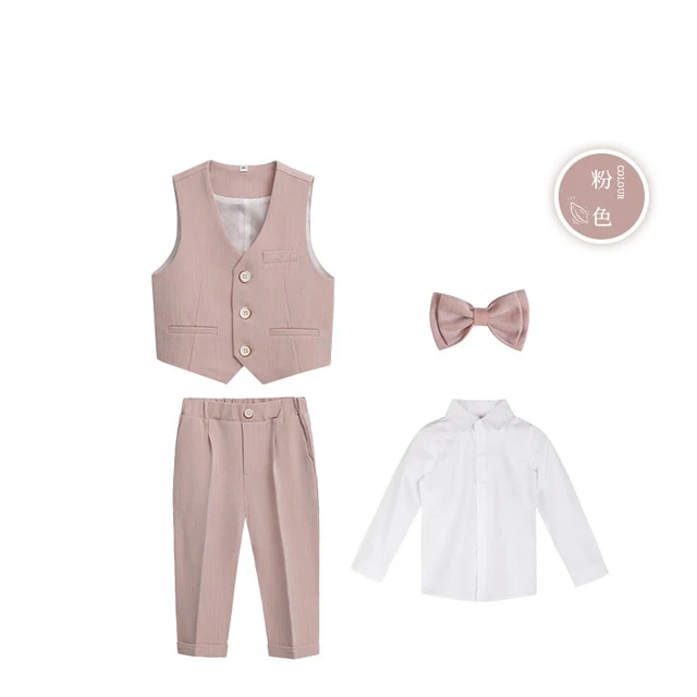 British Style Boys Wedding Suit - Winter Pink