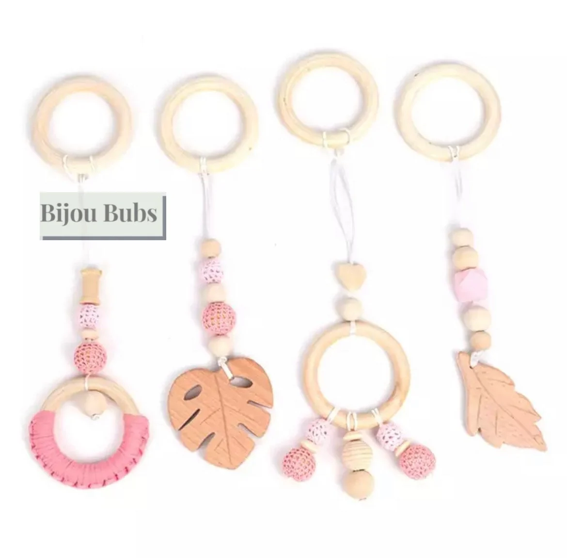 Wood Baby Gym & Toys - Leaf Baby Gym Toys - Wood Play Gym and Toys ,Wooden play toys,  Natural wooden Montessori toys, Baby Gym Hanging Toys