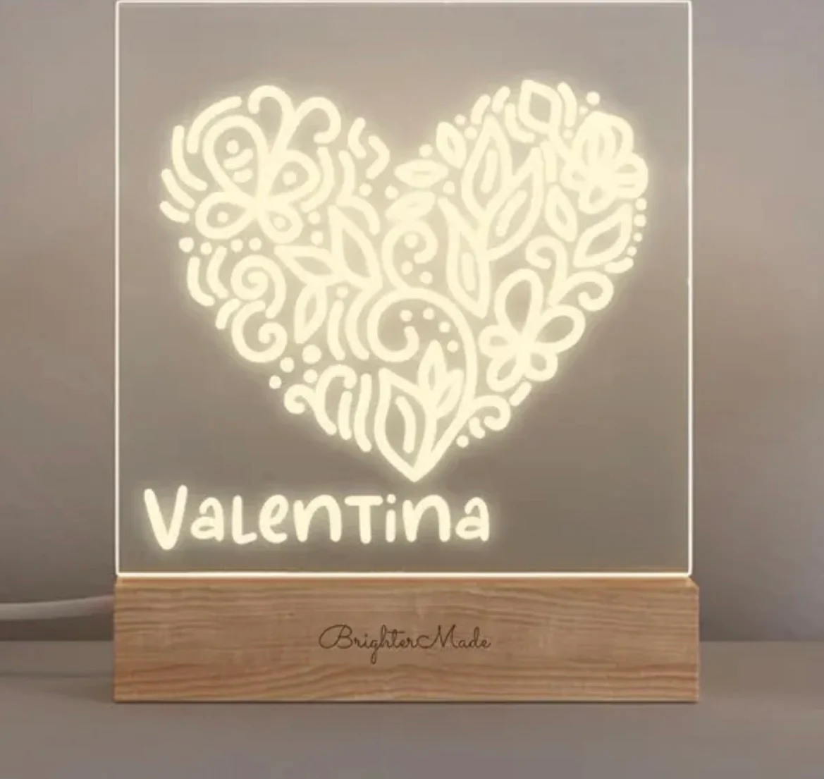 Girls Personalised Night Light - Girl Nursery Name Light