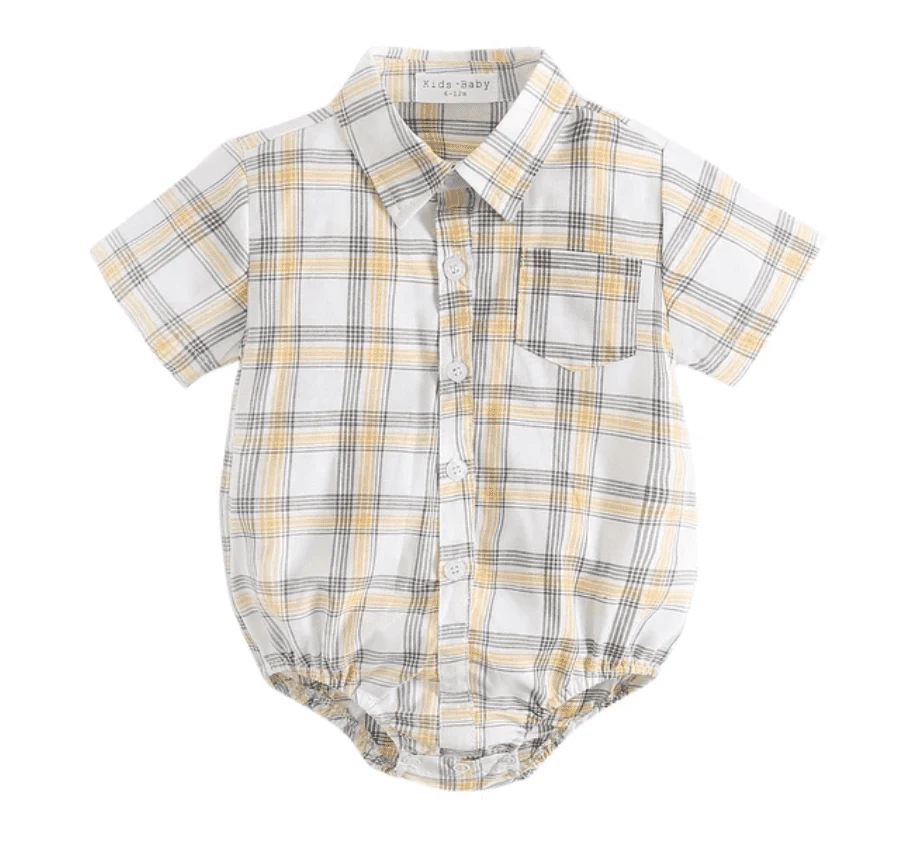 Marcus - Baby Boys Cotton Fine Checks Shirt Romper