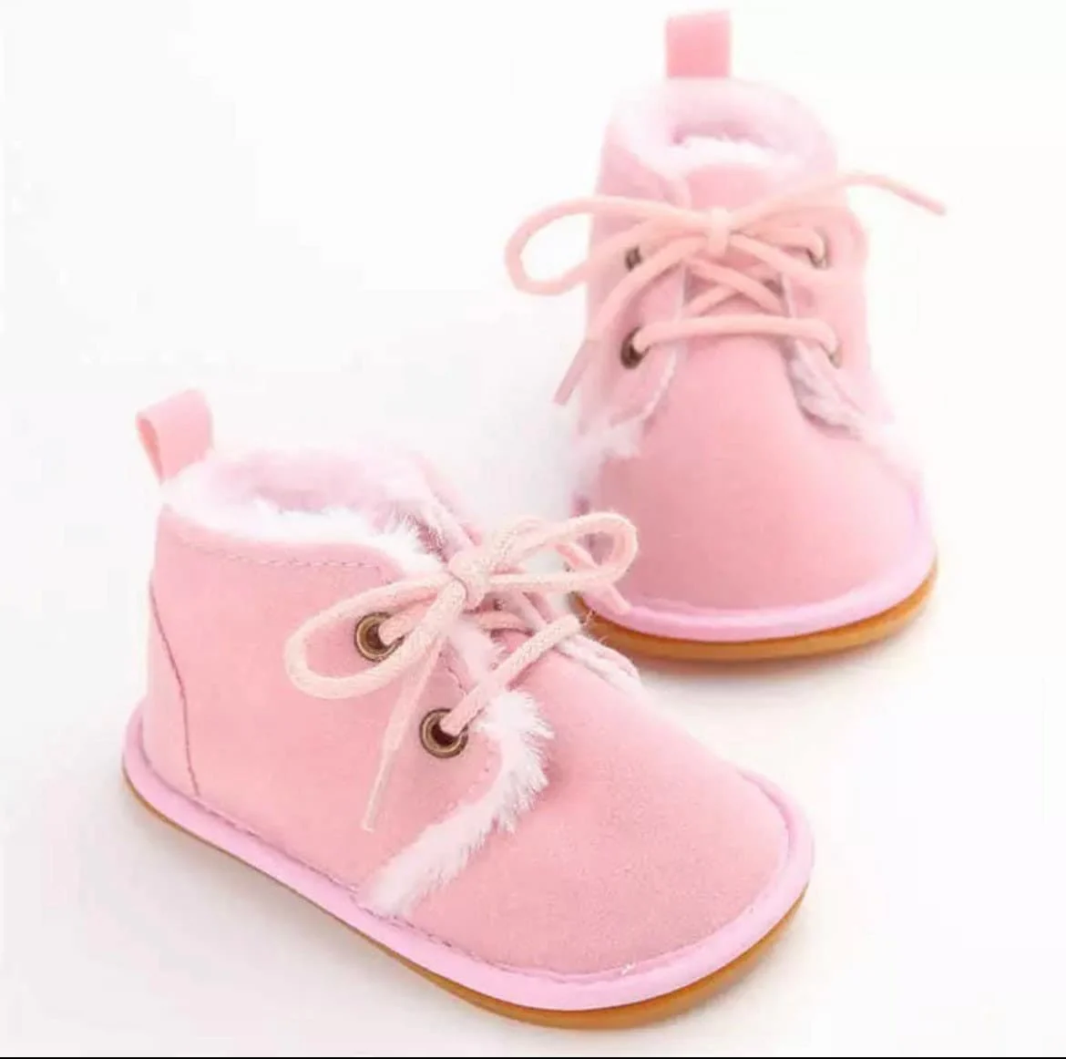 Suede Baby Boots with Fur