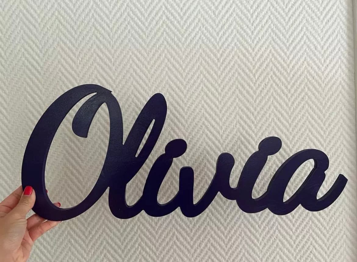 Wooden Name Sign - Coloured Personalised Nursery Decor