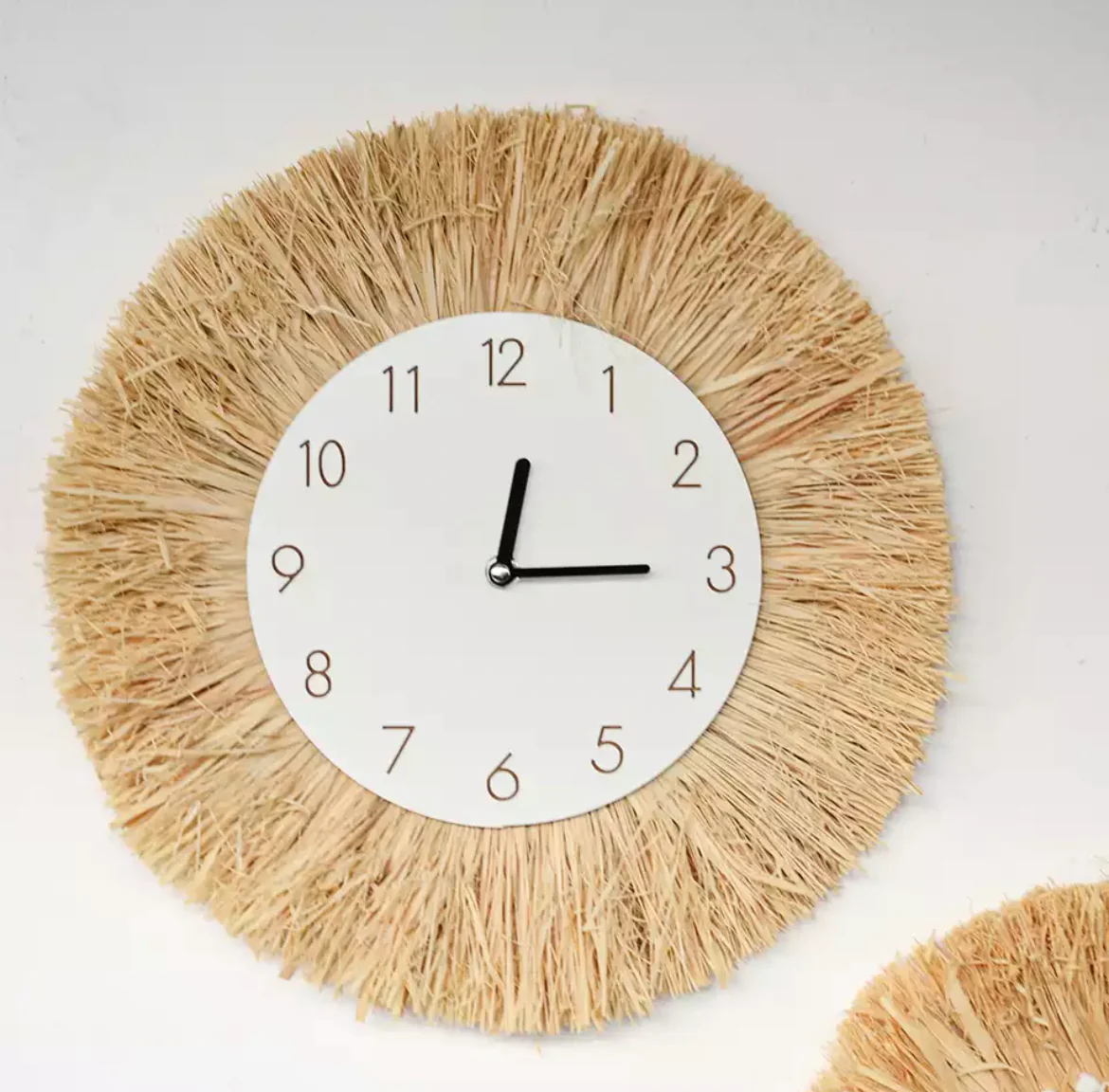 Boho Raffia Clock