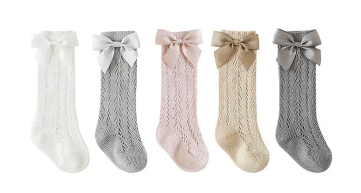 Crochet Girls Socks - Spanish Style Girls Socks - Linen Beige