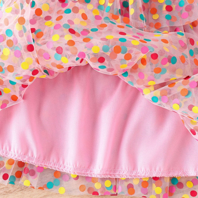 Tandy - Confetti Rainbow Polka Dot Tulle Dress