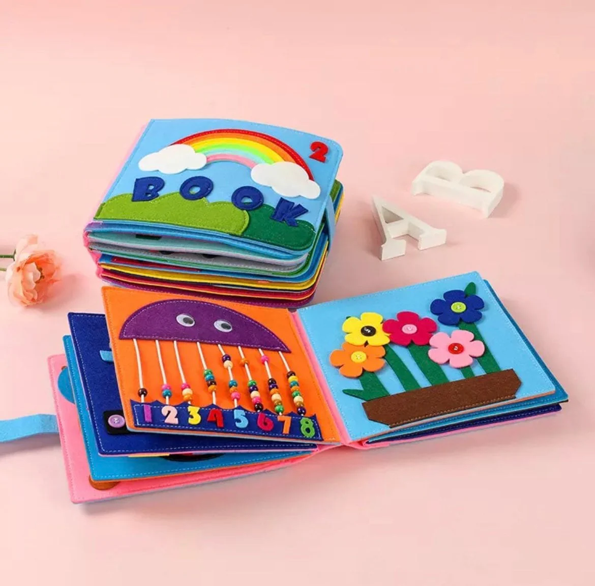 Montessori Busy Book- Baby Educational Busy Book Toy , Felt Quiet Book