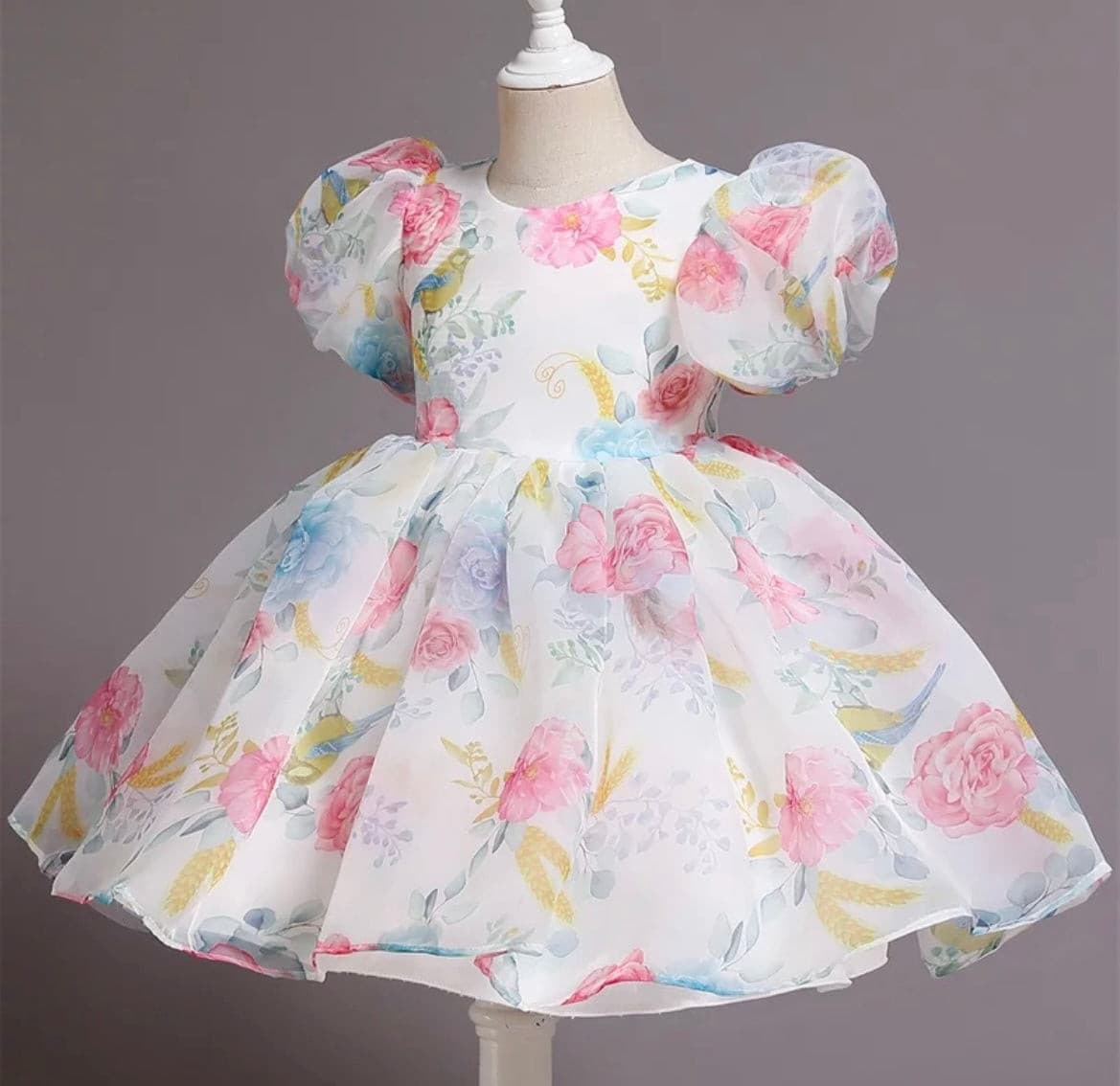 Floral Puff Sleeve Party Dress