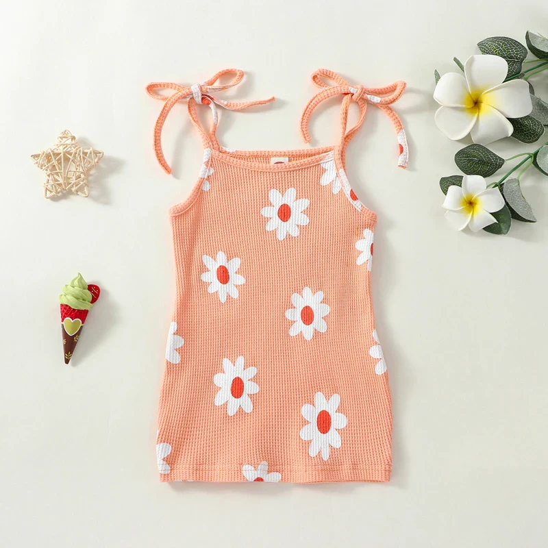 Girls Daisy Flower Waffle Dress