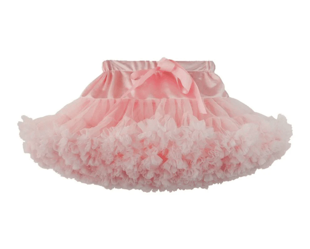 Baby Pink Fluffy Layered Tutu Skirt - Girls Ballerina Pettiskirt