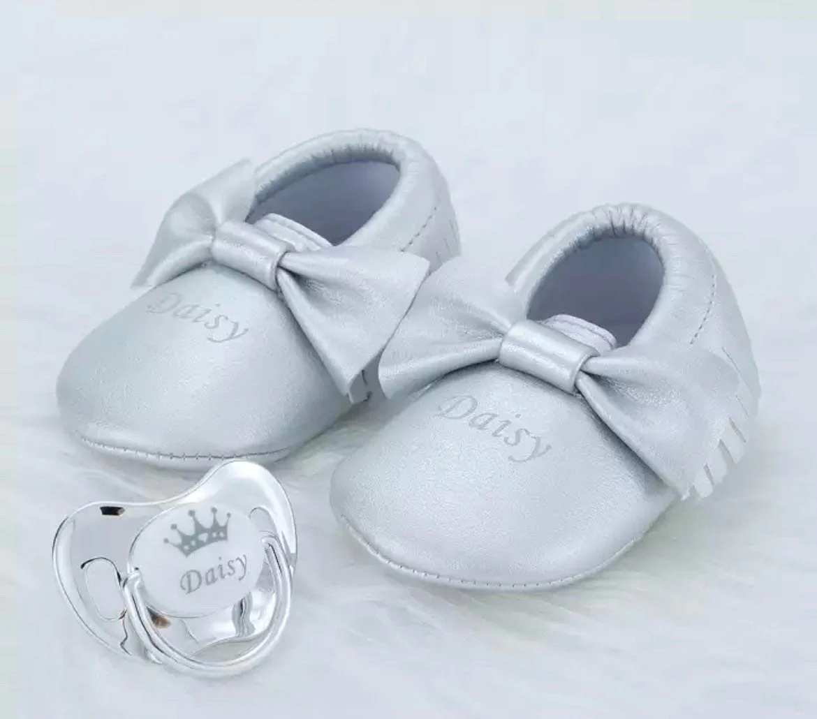 Newborn Baby Gift , Handmade Custom Pacifier, Personalised Baby Gift , Personalised Baby Hamper, Personalised Newborn Set , Newborn shoes