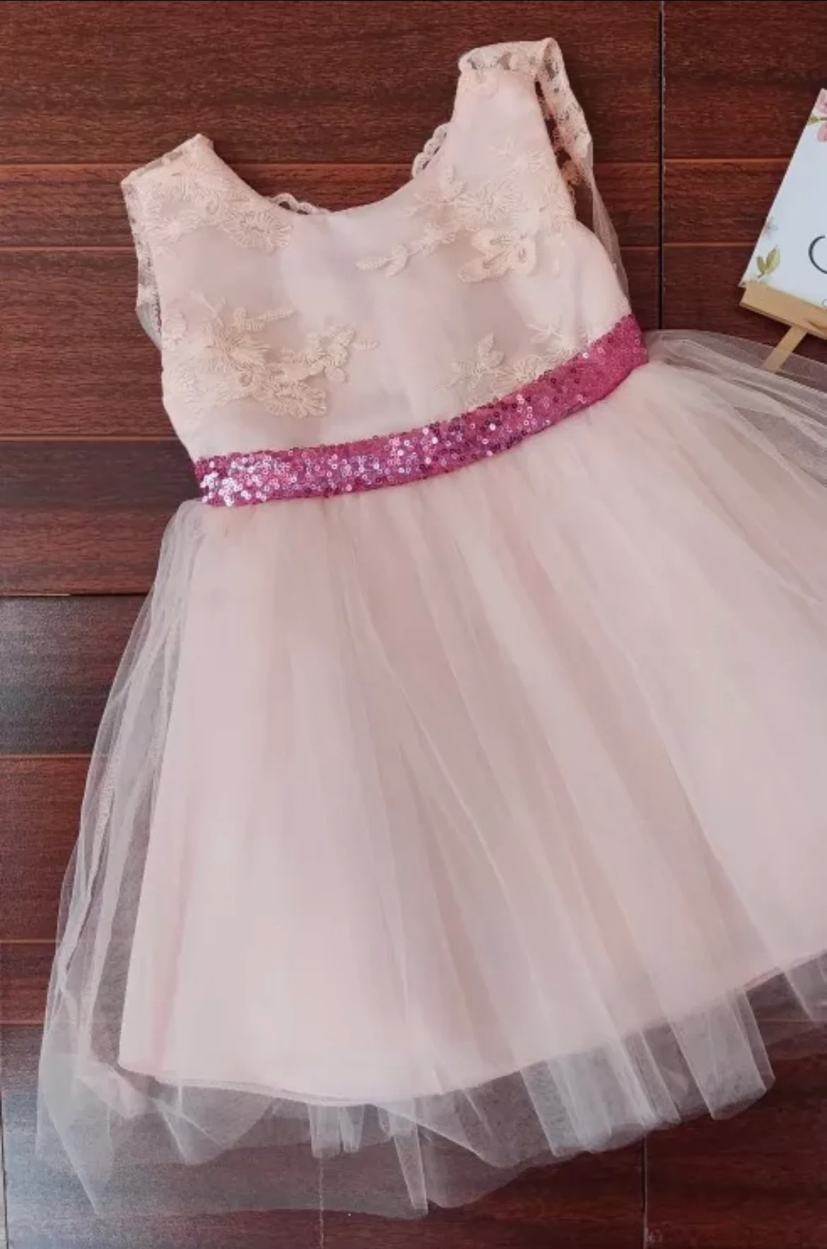 Elissa - Pink Princess Tulle Dress with Large Sequin Bow