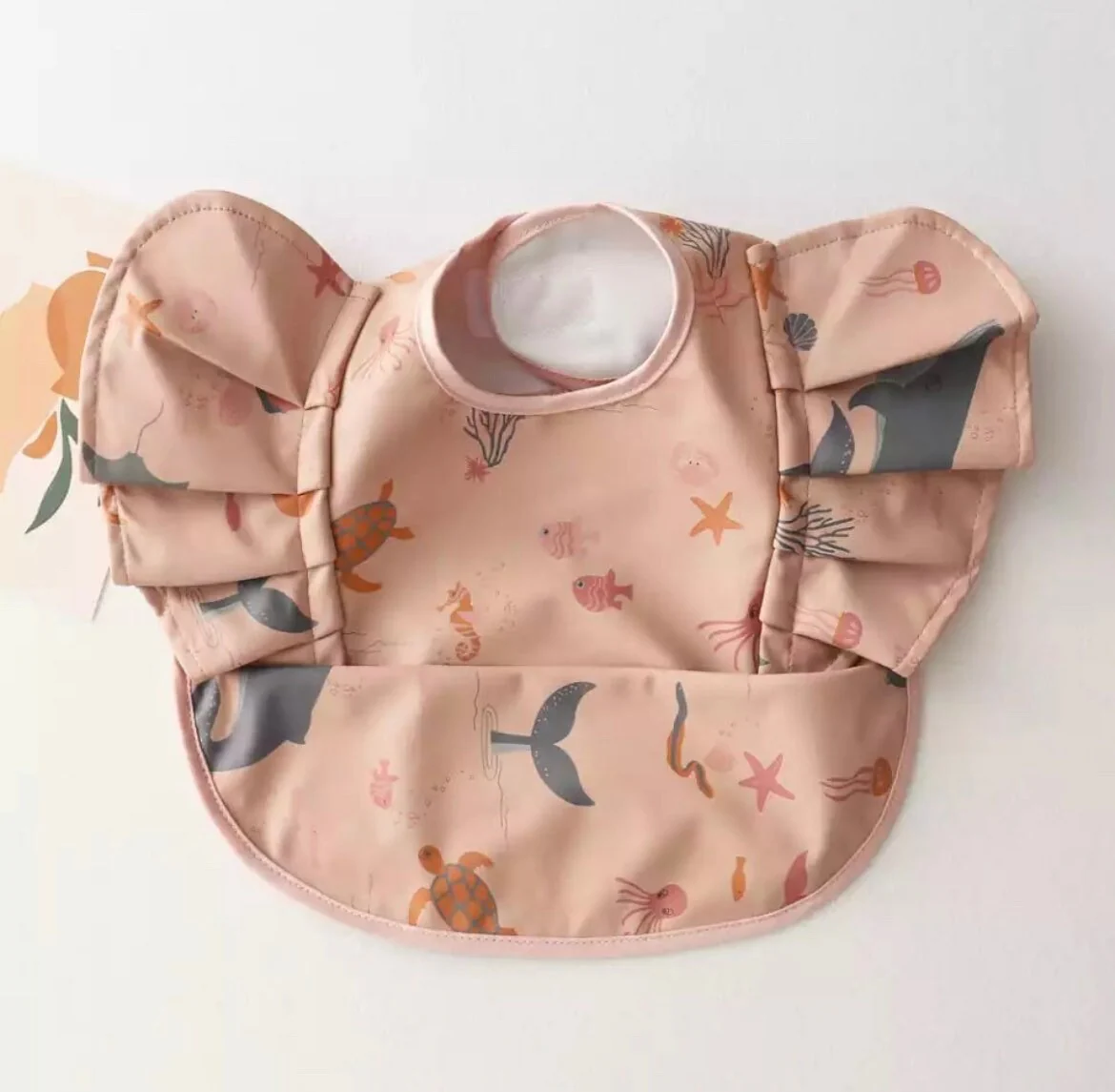 Waterproof Spill Baby Bib with Frills