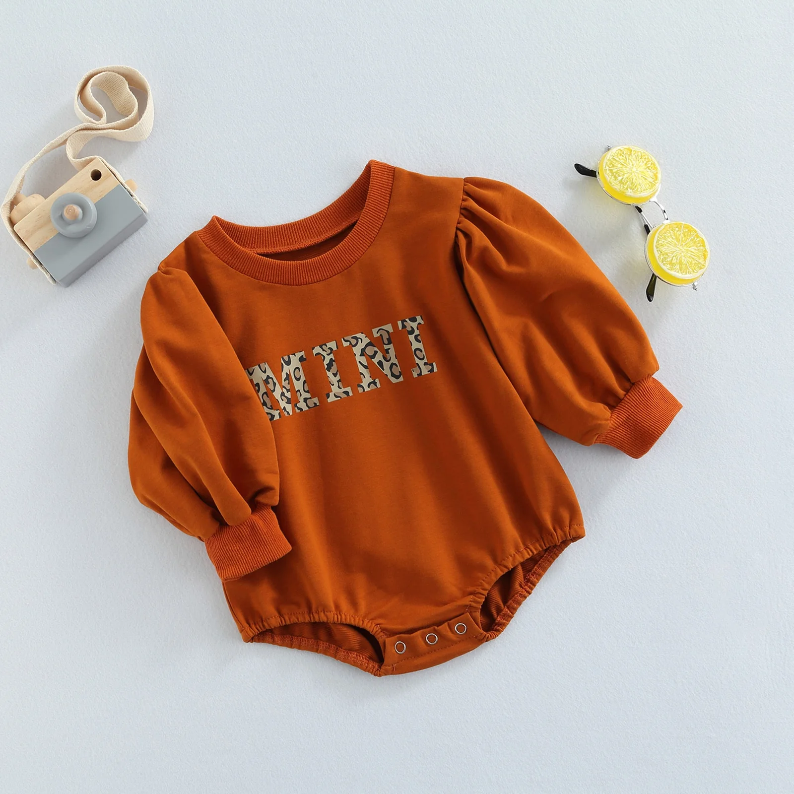 Baby Girls Leopard Romper - Mini Leopard Oversize Girls Romper Sweater