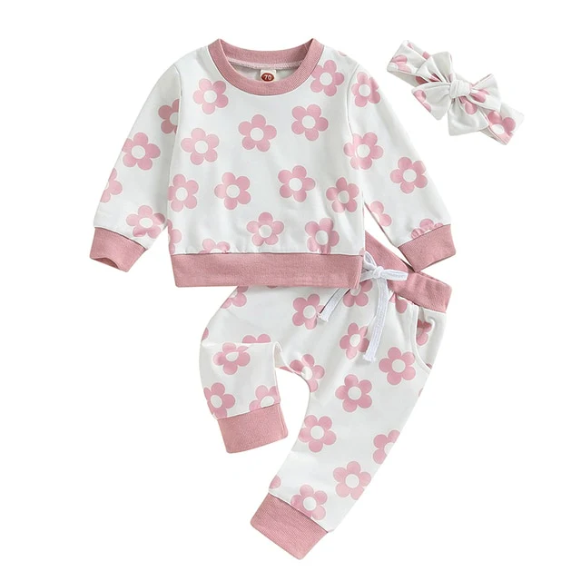 Baby Girl Clothes Set - Flower Power Tracksuit