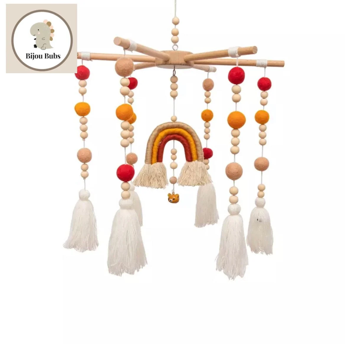 Felt Rainbow Mobile, Neutral Baby Mobile, Nursery Mobile, Cot Mobile, Nursery Decor, Baby Cot Mobile, Neutral Baby Nursery Decor