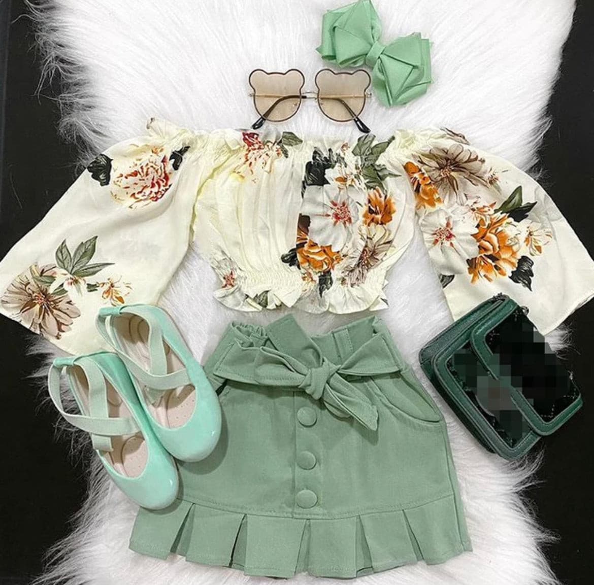 Cecilia - Floral Bell Sleeve Set
