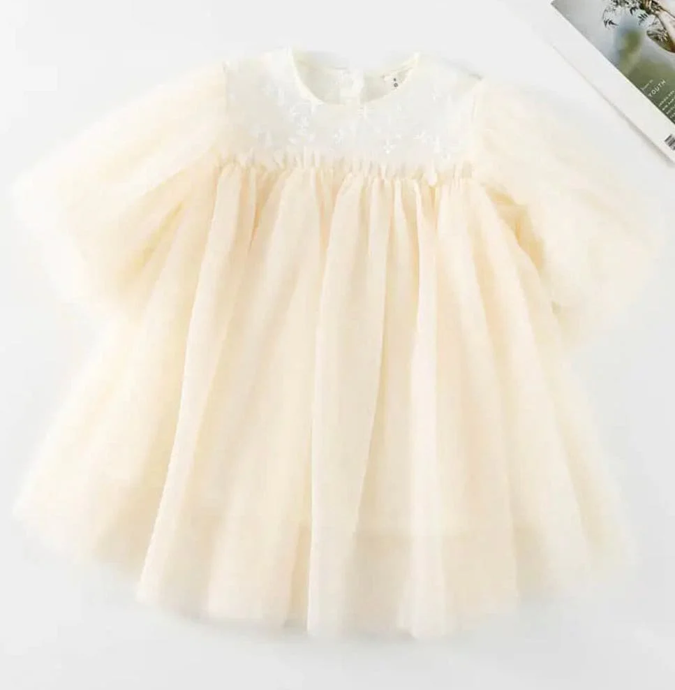 Cloud Dress - Soft Layers Tulle Puff Sleeve Girls Dress