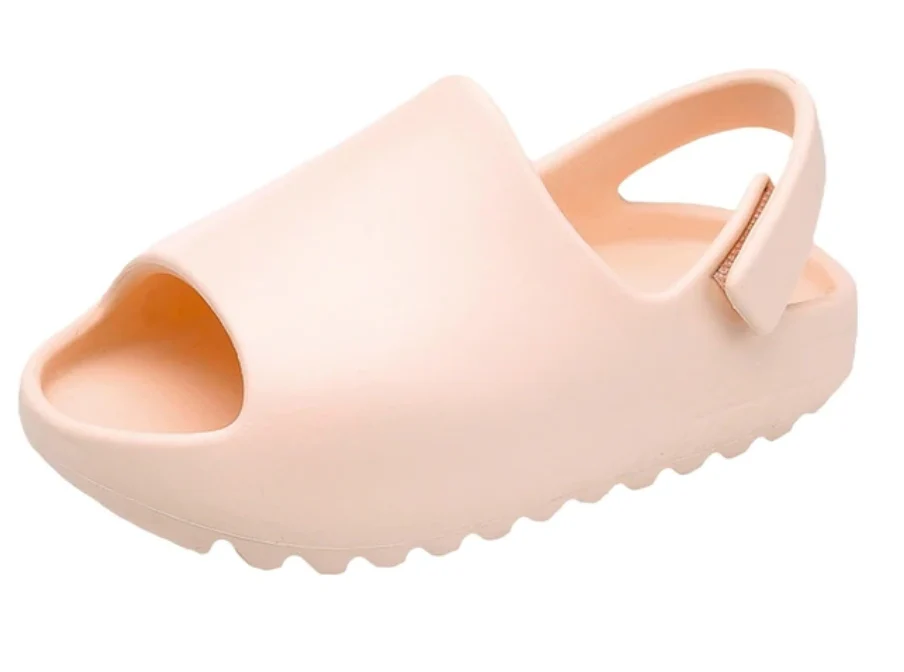Yeezy Style Baby Slides - Soft Velcro Slip On's - Peach Pink