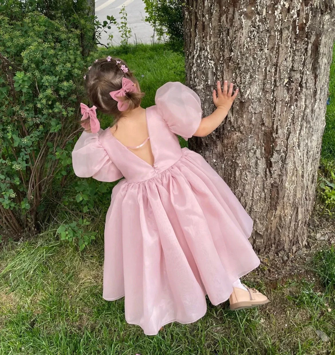 Girls Princess Dress with Puff Sleeves Dress, 1T -10Y