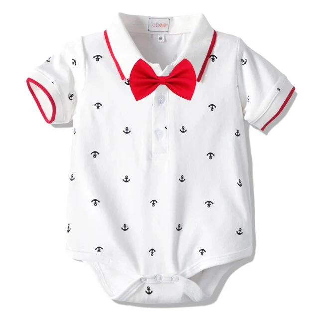 Newborn Boys Bodysuit with Bow Tie , Newborn Boys Shirt with Bowtie
