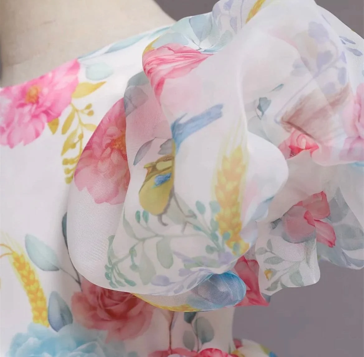 Floral Puff Sleeve Party Dress