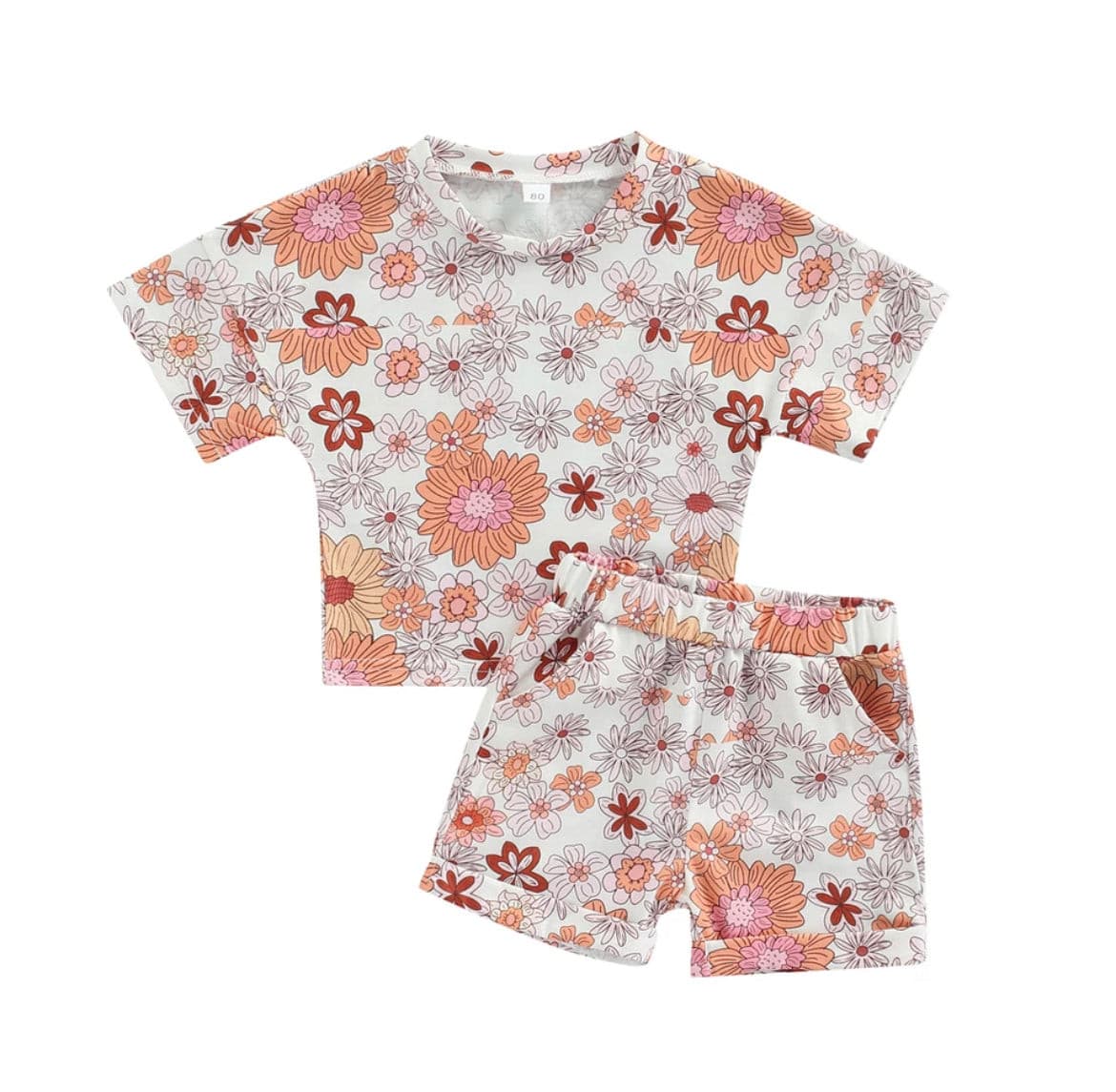 Nina - Floral Lounge Tee & Shorts Set