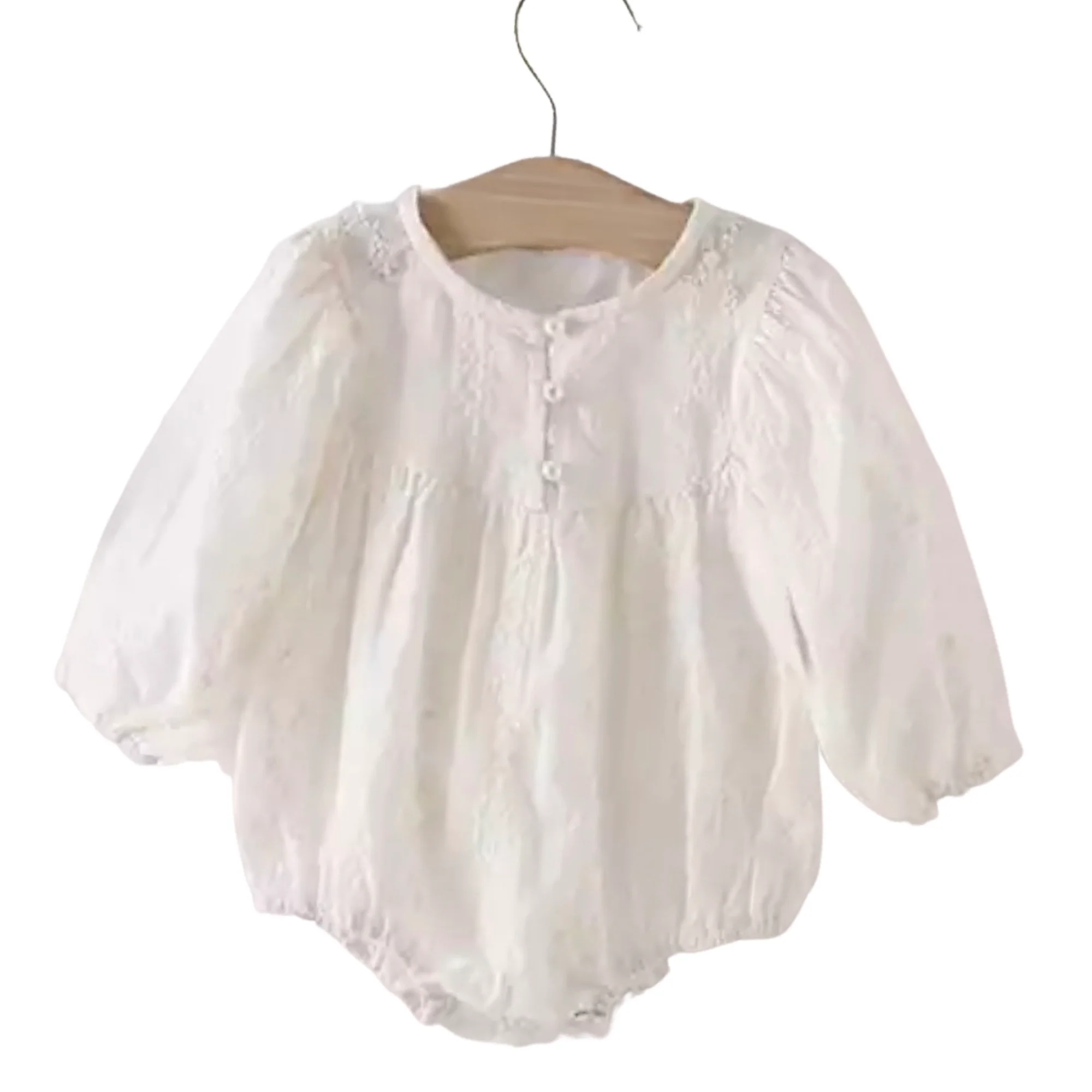 Giselle - Embroidered Romper - Long Sleeve