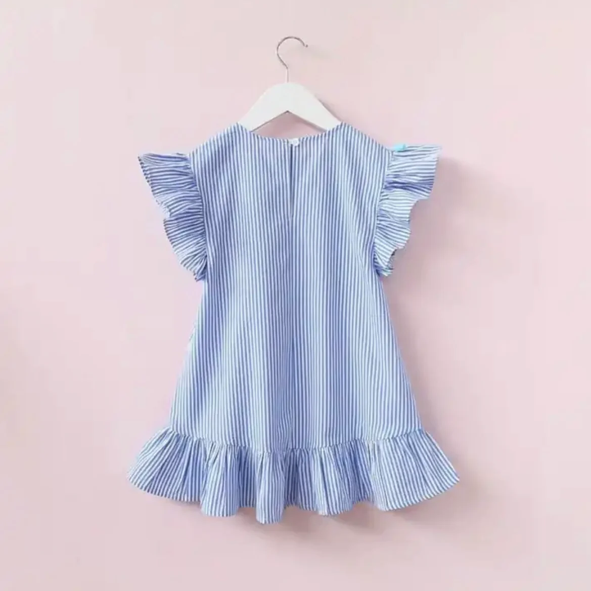 Girls Boho Tassel Stripe Summer Dress - Pink